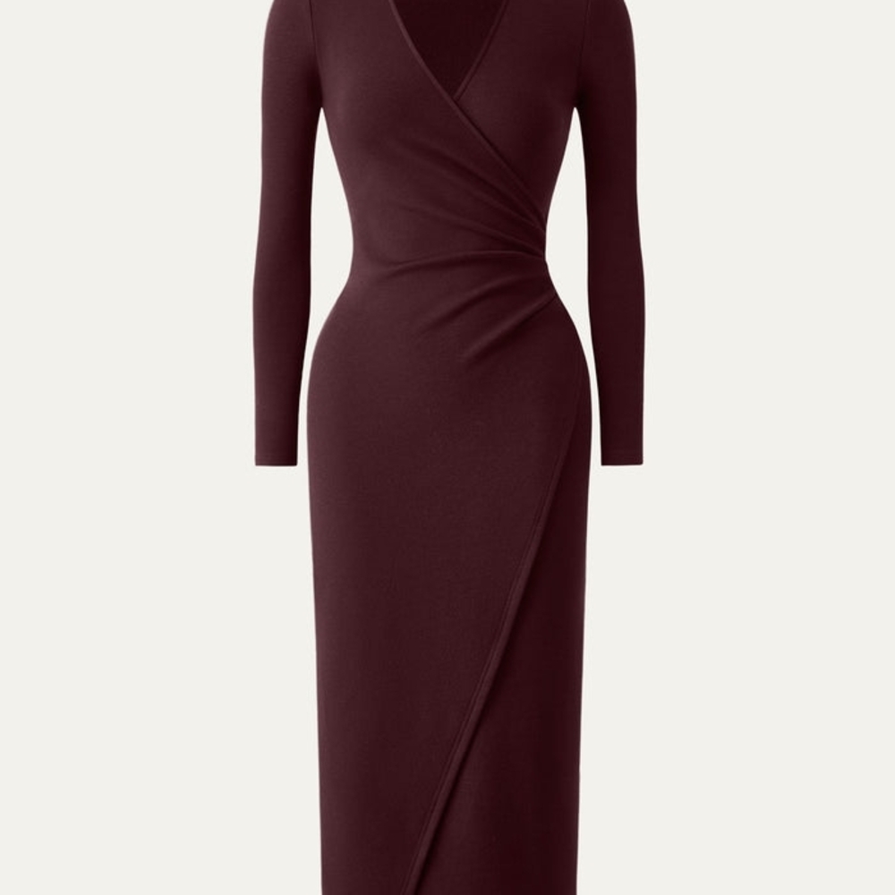 OGL Deep Burgundy Long Sleeve Dress